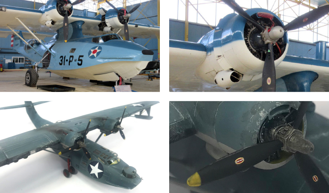 Image showing real aircraft compared with model from scalemodelmaker.co.uk